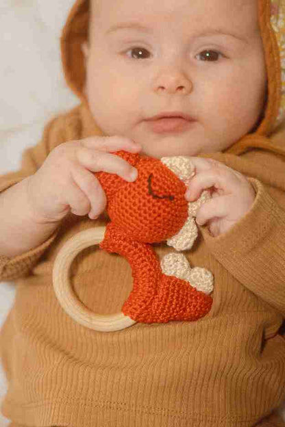 Cotton Crochet Baby Toy | Rust