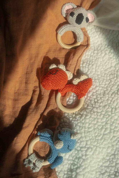 Organic cotton crochet baby toy 